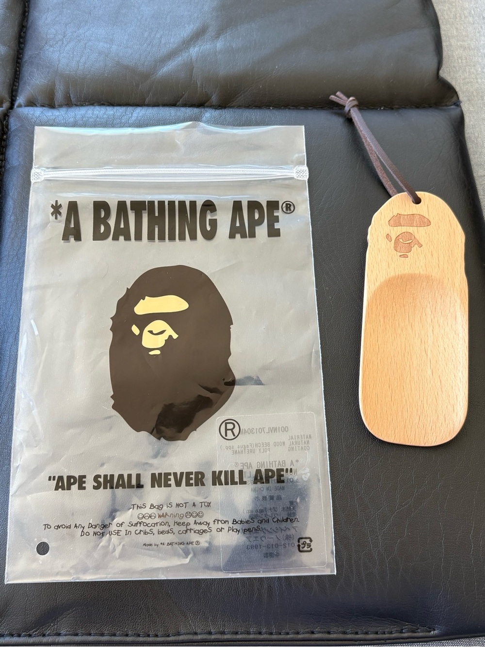 A Bathing Ape BAPE Wooden Shoe Horn - Natural Wood
